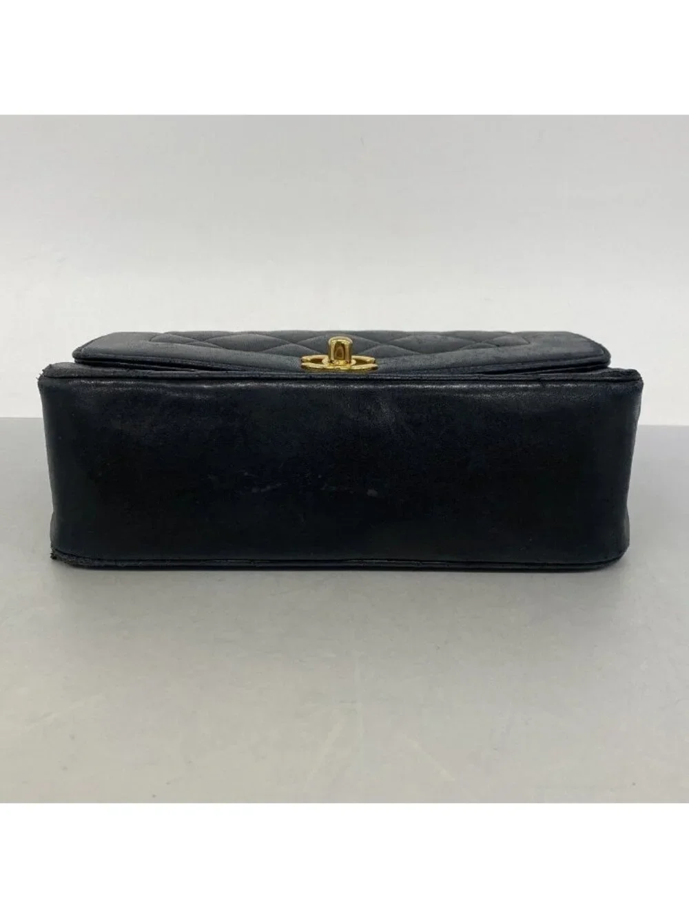 Chanel Shoulder Bag Diana Lambskin Black Gold